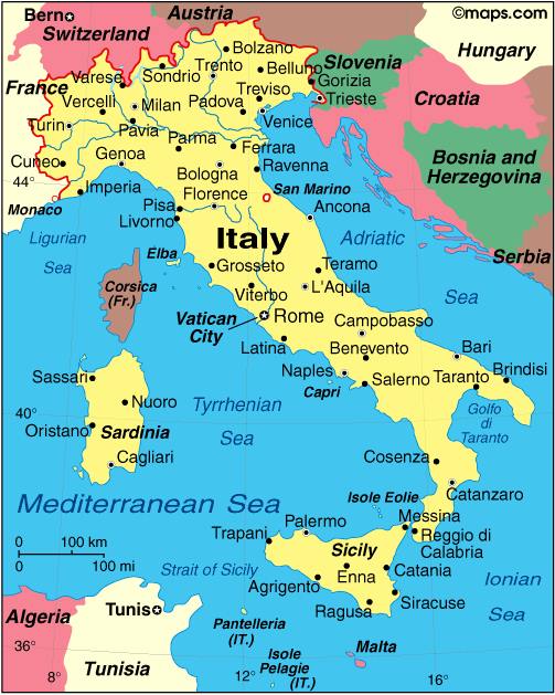 Map Of Italy 